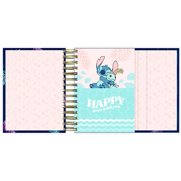 Agenda diária dobrável com imã 2026, Stitch, 176 folhas, 2635501, Spiral Ds - PT 1 UN