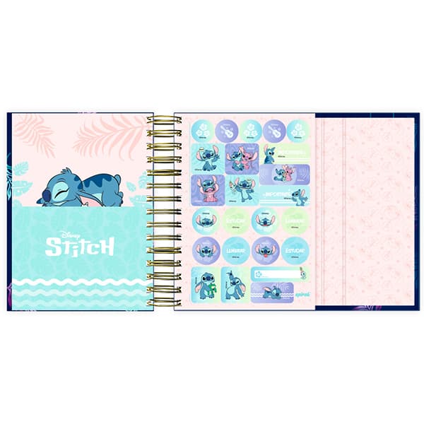 Agenda diária dobrável com imã 2026, Stitch, 176 folhas, 2635501, Spiral Ds - PT 1 UN