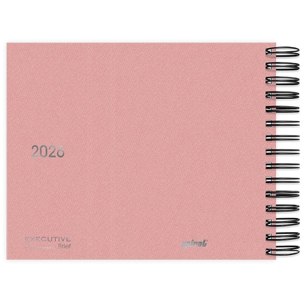 Agenda diária dobrável com imã 2026, Brief Executive, 176 folhas, Rosa, 2633590, Spiral Brf Ex - PT 1 UN