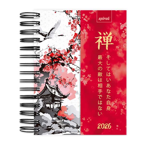 Agenda diária dobrável com imã 2026, Zen, 176 folhas, 2635129, Spiral Zen - PT 1 UN