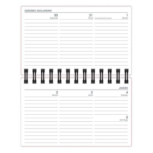 Agenda bolso semanal esp Brief Exe 2026 rs 2633514 Spiral Brf Ex PT 1 UN