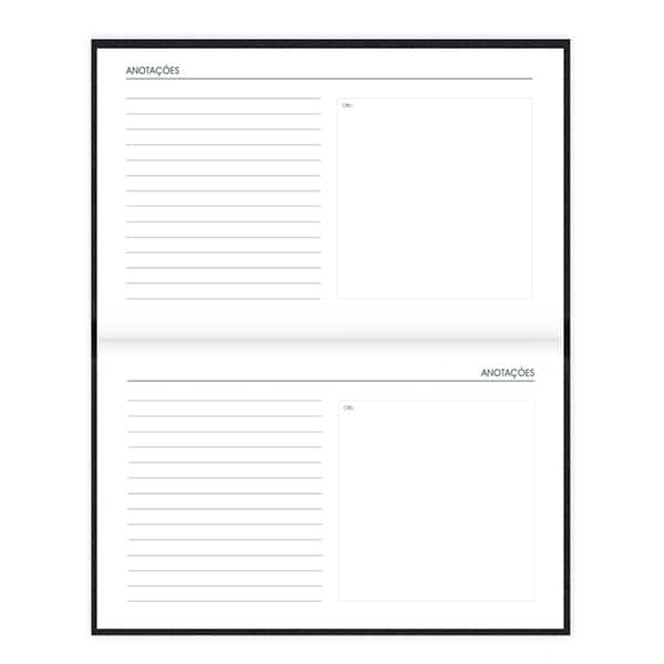 Agenda de bolso semanal costurada, 64 folhas, 2026, Preto, 2633484, Brief Executive - PT 1 UN
