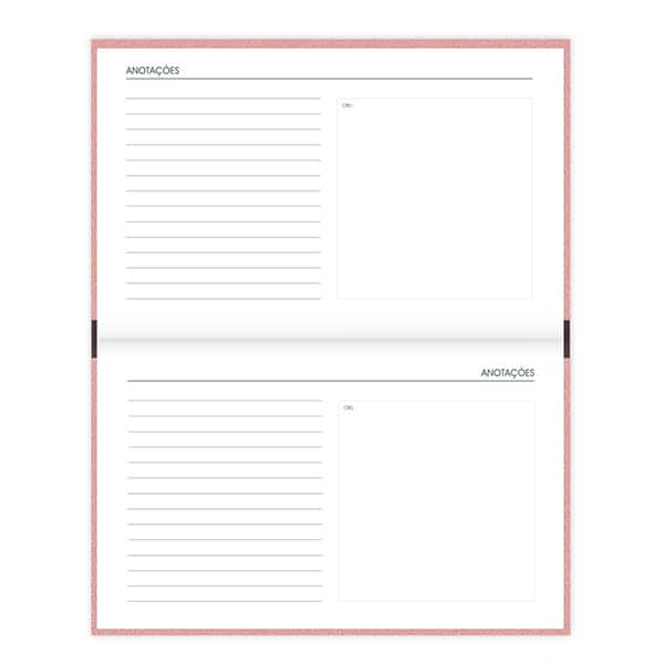Agenda de bolso semanal costurada, 64 folhas, 2026, Rosa, 2633491, Brief Executive - PT 1 UN
