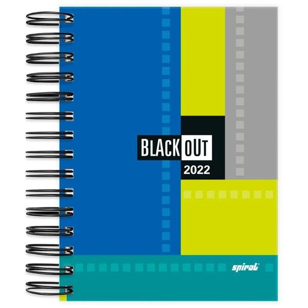 Agenda diária Black Out 2022, 176 folhas, Azul, 2263434, Spiral  - PT 1 UN