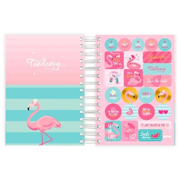 Agenda diária Tendency Flamingo 2022, 176 folhas, 2264165, Spiral - PT 1 UN