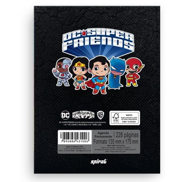Agenda escolar DC Super Friends Spiral PT 1 UN