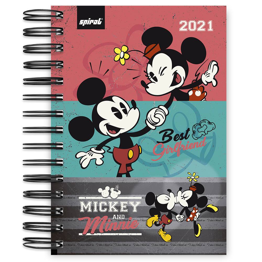 Agenda diária Mickey Mouse 2021 Spiral PT 1 UN Suprimentos para