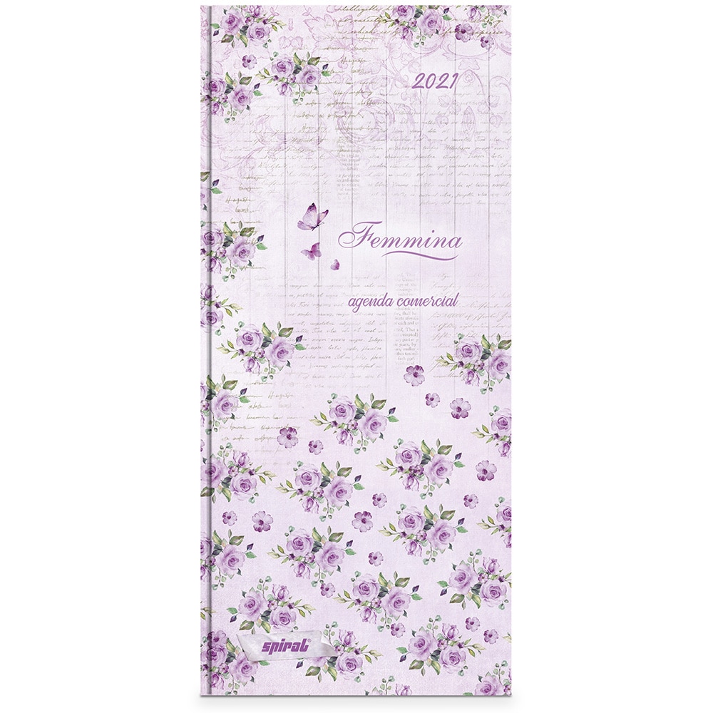 Agenda Comercial 21 Femmina 110x250mm Rosa Spiral Pt 1 Un Suprimentos Para Escritorio Kalunga