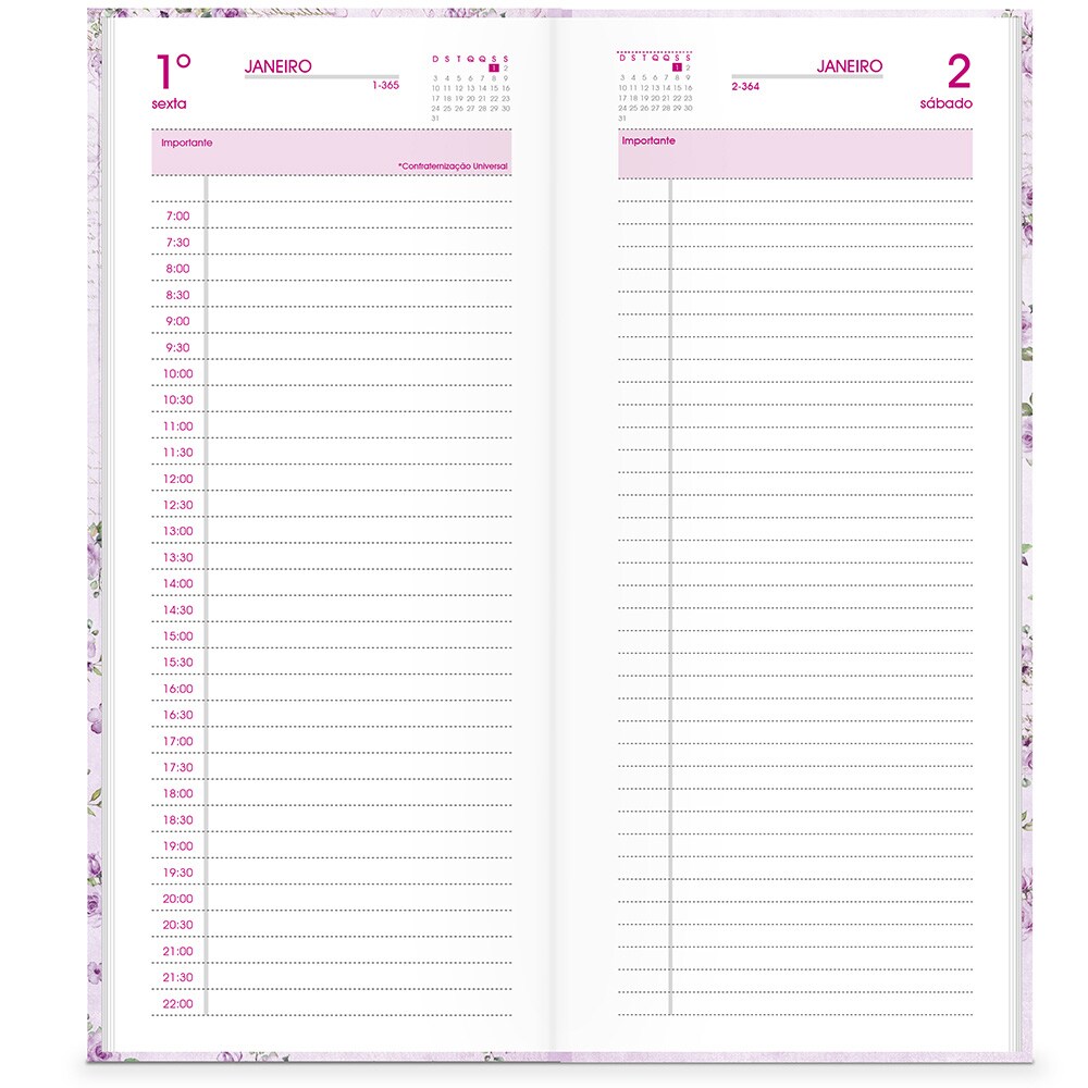 Agenda Comercial 21 Femmina 110x250mm Rosa Spiral Pt 1 Un Suprimentos Para Escritorio Kalunga