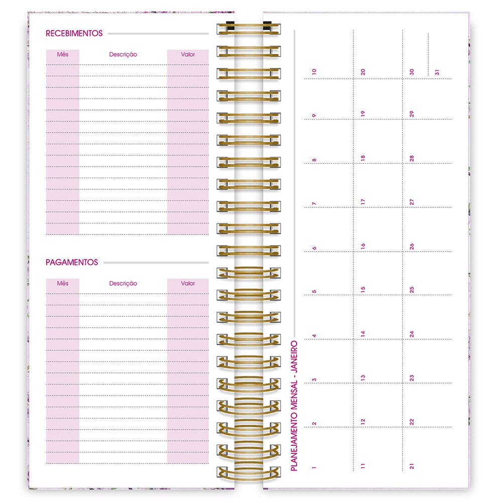 Agenda Comercial 2021 Femmina 119x275mm Spiral Pt 1 Un Suprimentos Para Escritorio Kalunga