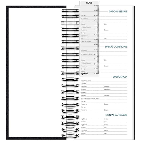Agenda Comercial 2027, Brief Executive, Preto, 119mm x 275mm, 194 folhas, 2748938, Spiral Brf Ex - PT 1 UN