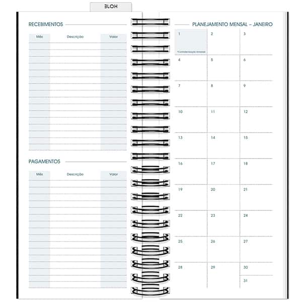 Agenda Comercial 2027, Brief Executive, Preto, 119mm x 275mm, 194 folhas, 2748938, Spiral Brf Ex - PT 1 UN