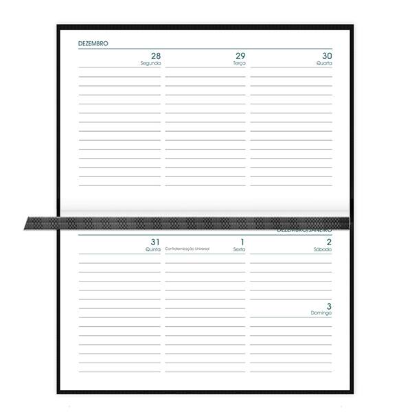 Agenda de bolso semanal costurada, 64 folhas, 2027, Preta, 2748976, Brief Executive - PT 1 UN
