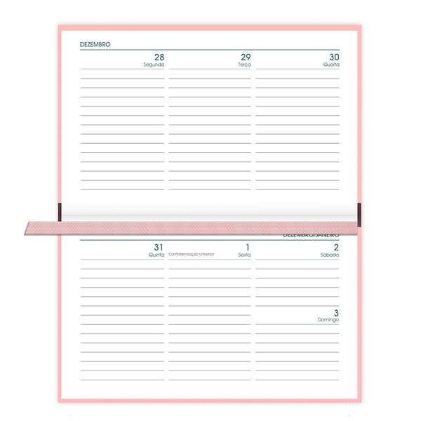 Agenda de bolso semanal costurada, 64 folhas, 2027, Rosa, 2748983, Brief Executive - PT 1 UN