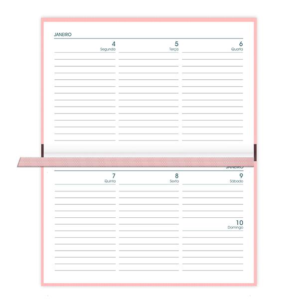 Agenda de bolso semanal costurada, 64 folhas, 2027, Rosa, 2748983, Brief Executive - PT 1 UN
