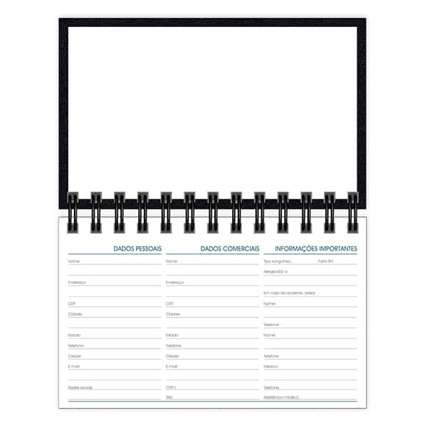 Agenda de bolso semanal espiral, 64 folhas, 2027, Preta, 2748990, Brief Executive - PT 1 UN