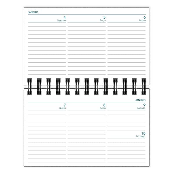 Agenda de bolso semanal espiral, 64 folhas, 2027, Preta, 2748990, Brief Executive - PT 1 UN