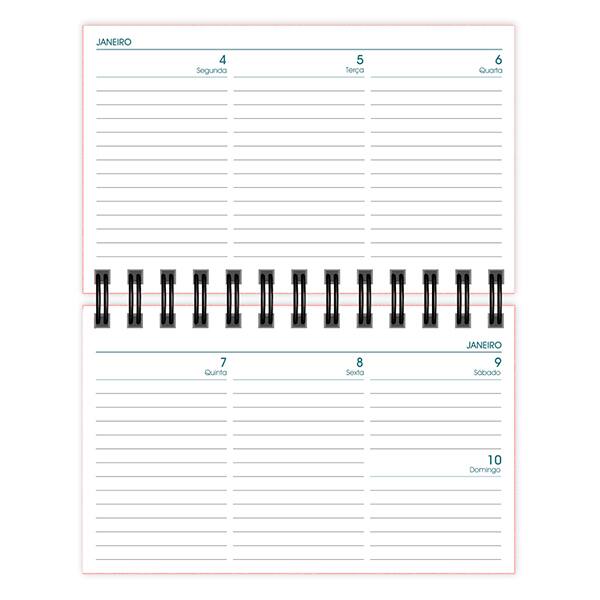 Agenda de bolso semanal espiral, 64 folhas, 2027, Rosa, 2749003, Brief Executive - PT 1 UN