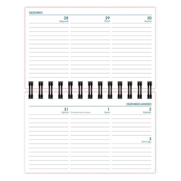 Agenda de bolso semanal espiral, 64 folhas, 2027, Rosa, 2749003, Brief Executive - PT 1 UN