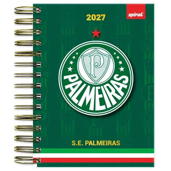 Agenda Diária 2027, Palmeiras F.C, 176 folhas, Capa Dura, 2759422, Spiral Pal - PT 1 UN Agenda Diária 2027, Palmeiras F.C, 176 folhas, Capa Dura, 2759422, Spiral Pal - PT 1 UN