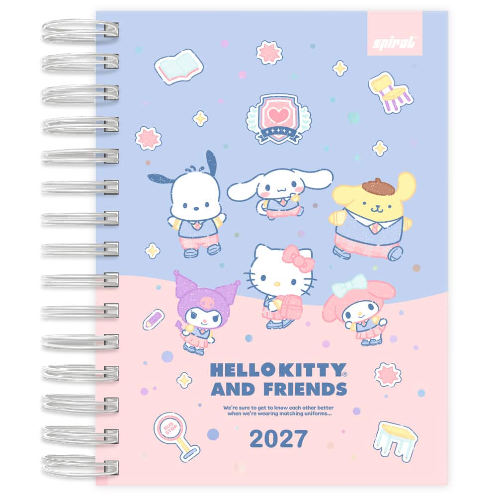 Agenda diária 2027, Hello Kitty e Amigos, 176 folhas, 2759415, Spiral Hka - PT 1 UN Agenda diária 2027, Hello Kitty e Amigos, 176 folhas, 2759415, Spiral Hka - PT 1 UN