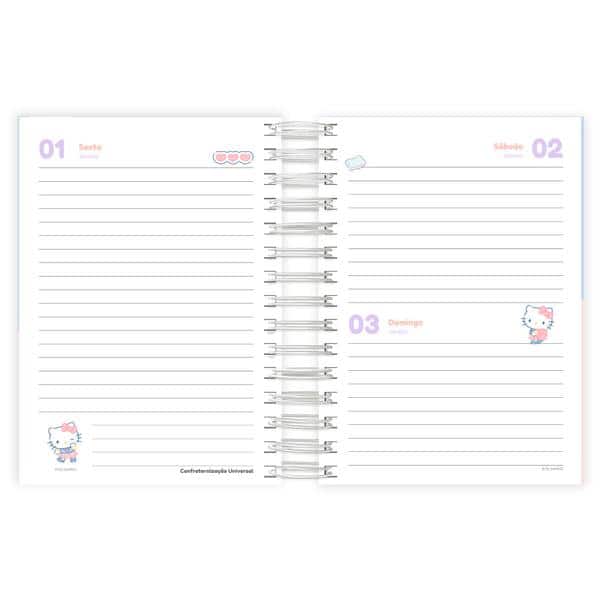 Agenda diária 2027, Hello Kitty e Amigos, 176 folhas, 2759415, Spiral Hka - PT 1 UN Agenda diária 2027, Hello Kitty e Amigos, 176 folhas, 2759415, Spiral Hka - PT 1 UN
