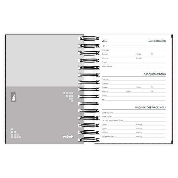Agenda diária 2026 Brief Executive, 176 folhas, Preto, 2759392, Spiral Brf Ex PT 1 UN
