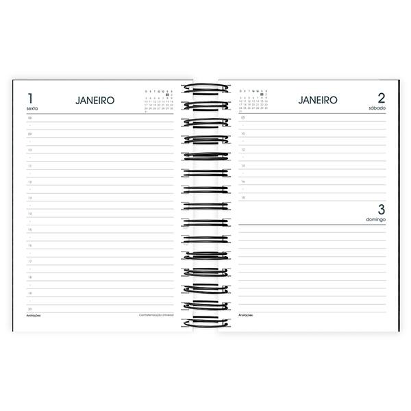 Agenda diária 2026 Brief Executive, 176 folhas, Preto, 2759392, Spiral Brf Ex PT 1 UN