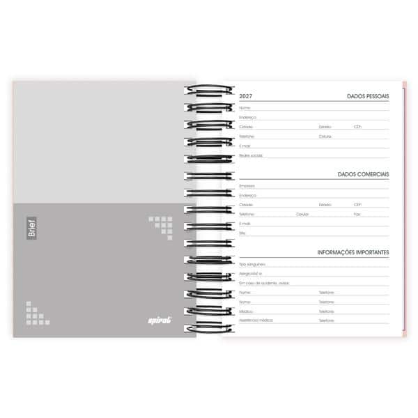 Agenda diária Brief Executive rosa 2027 2759408 Spiral Brf Ex PT 1 UN
