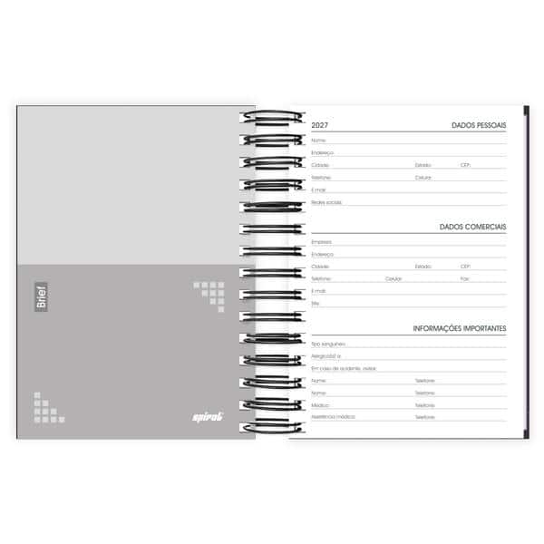 Agenda diária Brief Executive preto 2027 2759385 Spiral Brf Ex PT 1 UN Agenda diária Brief Executive preto 2027 2759385 Spiral Brf Ex PT 1 UN