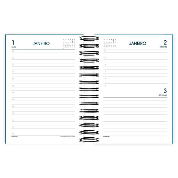 Agenda diária 2027 Brief, 176 folhas, Azul, 2749027, Spiral Brf - PT 1 UN