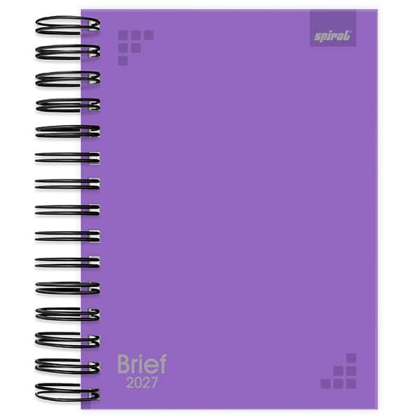 Agenda diária 2027 Brief, 176 folhas, Lilás, 2749034, Spiral Brf - PT 1 UN