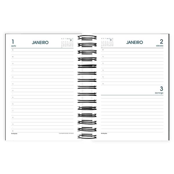 Agenda diária Brief preto 2027 2749041 Spiral Brf PT 1 UN