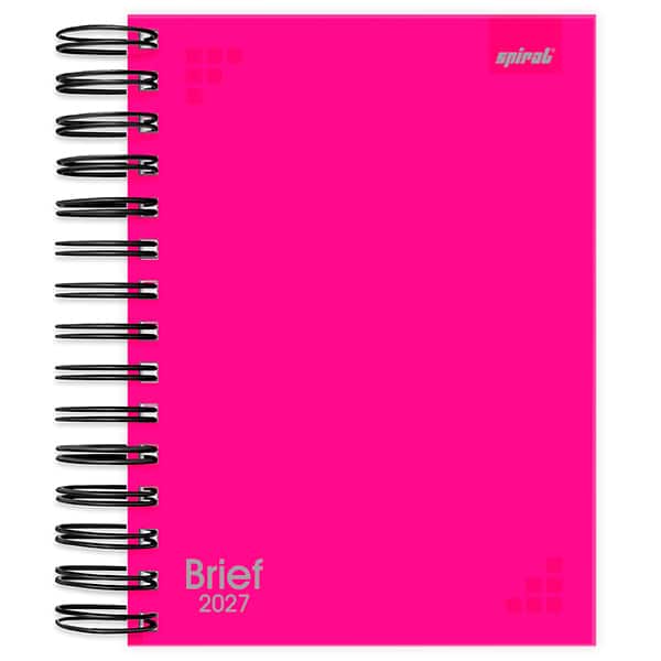 Agenda diária 2027 Brief, 176 folhas, Rosa, 2749058, Spiral Brf - PT 1 UN