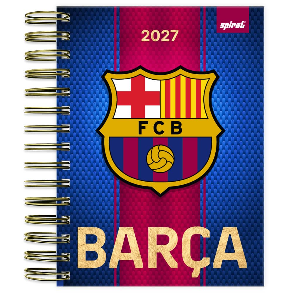 Agenda diária 2027, Barcelona F.C, 176 folhas, 2754007, Spiral Bc - PT 1 UN