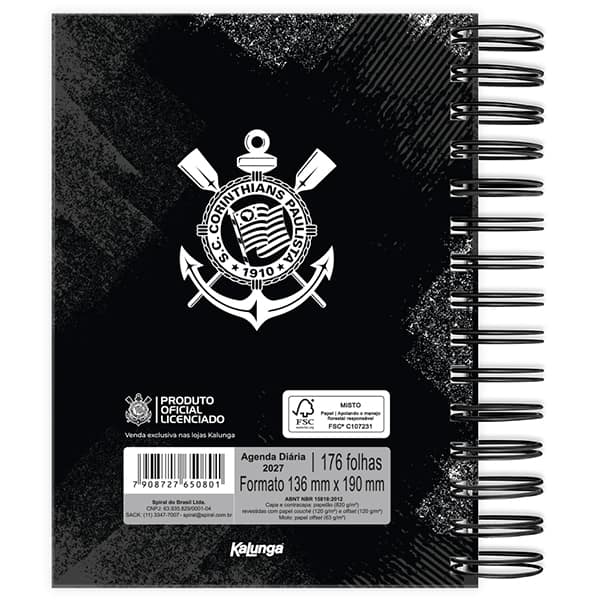 Agenda diária Corinthians 2027 2750801 Spiral Sccp PT 1 UN Agenda diária Corinthians 2027 2750801 Spiral Sccp PT 1 UN