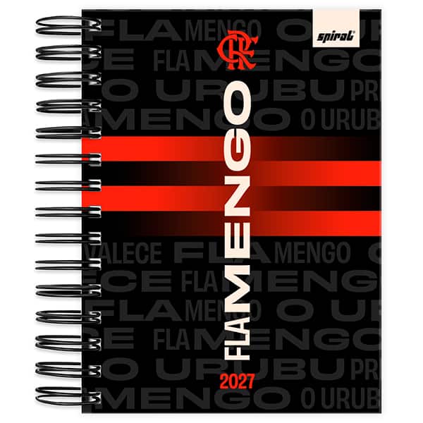 Agenda Diária 2027, Flamengo F.C, 176 folhas, Capa Dura, 2750825, Spiral Fla - PT 1 UN