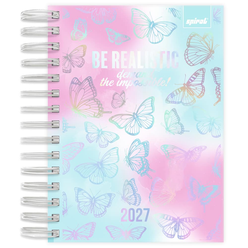 Agenda diária 2027, Flutter, 176 folhas, 2750832, Spiral Flu - PT 1 UN