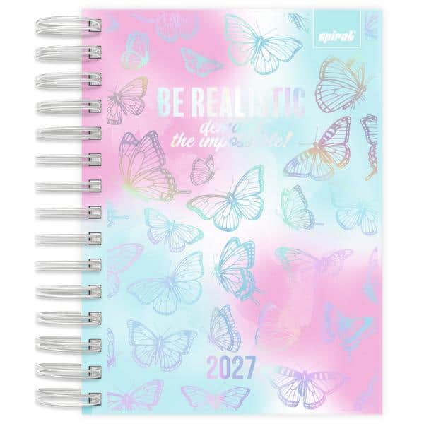 Agenda diária 2027, Flutter, 176 folhas, 2750832, Spiral Flu - PT 1 UN