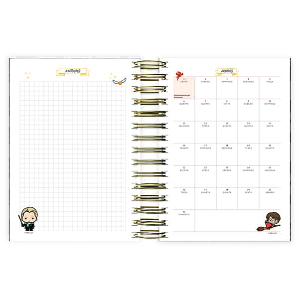 Agenda diária 2027, Harry Potter Charms, 176 folhas, 2750863, Spiral Hpc - PT 1 UN Agenda diária 2027, Harry Potter Charms, 176 folhas, 2750863, Spiral Hpc - PT 1 UN