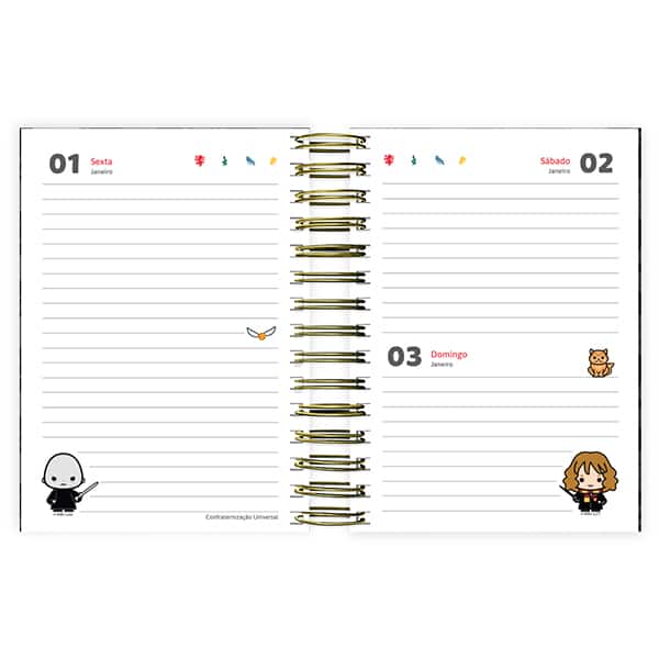 Agenda diária 2027, Harry Potter Charms, 176 folhas, 2750863, Spiral Hpc - PT 1 UN Agenda diária 2027, Harry Potter Charms, 176 folhas, 2750863, Spiral Hpc - PT 1 UN