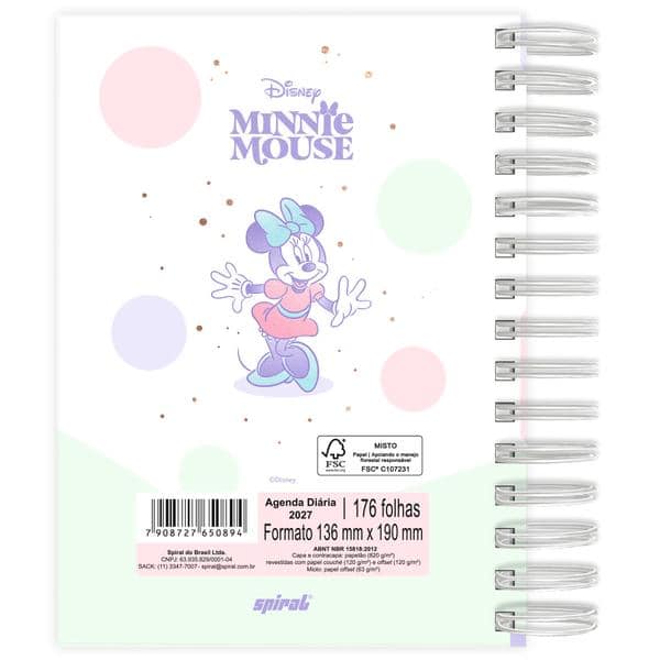Agenda diária 2027, Minnie Style, 176 folhas, 2750894, Spiral Mis - PT 1 UN Agenda diária 2027, Minnie Style, 176 folhas, 2750894, Spiral Mis - PT 1 UN