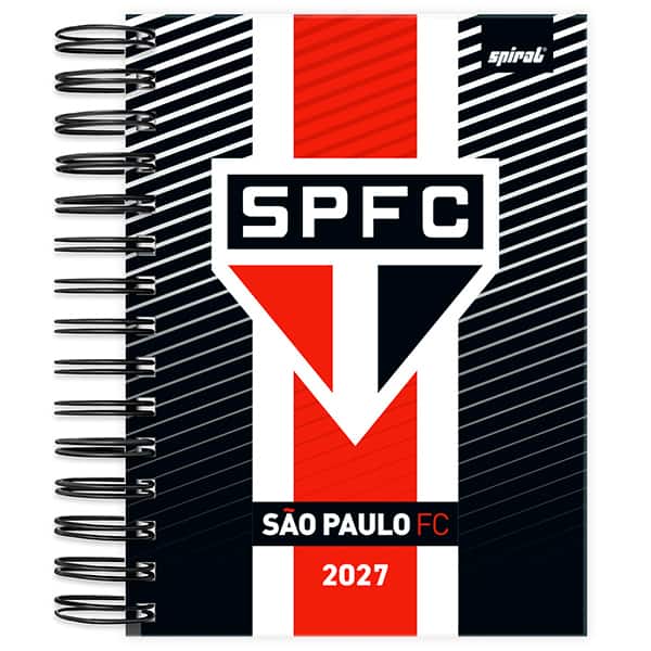 Agenda diária 2027, São Paulo FC, 176 folhas, 2750948, Spiral SPFC - PT 1 UN