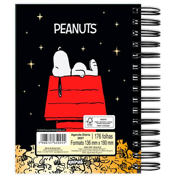 Agenda diária espi 136mmx190mm Snoopy 2027 2750955 Spiral Sno PT 1 UN Agenda diária espi 136mmx190mm Snoopy 2027 2750955 Spiral Sno PT 1 UN