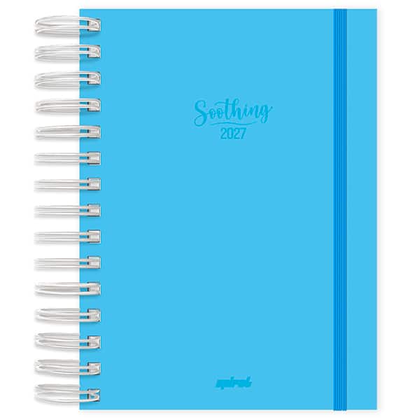 Agenda diária 2027, Soothing, Azul, 176 folhas, fechamento em elástico, 2749119, Spiral Soot - PT 1 UN
