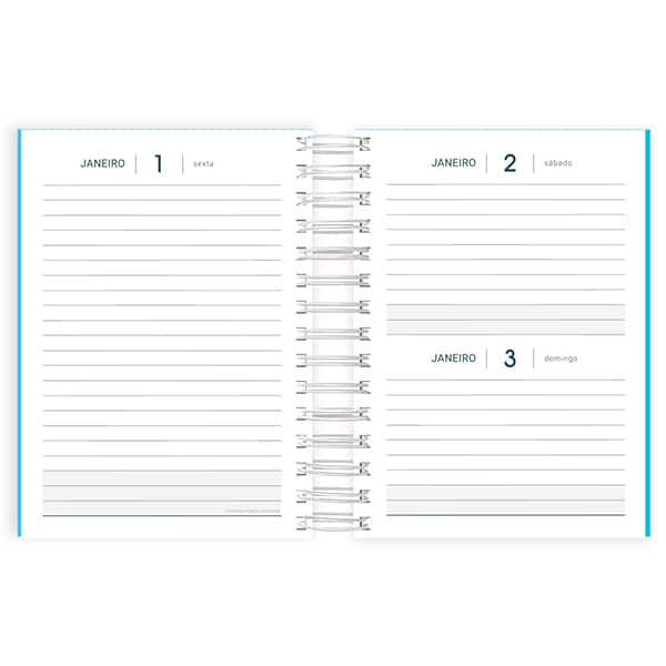 Agenda diária 2027, Soothing, Azul, 176 folhas, fechamento em elástico, 2749119, Spiral Soot - PT 1 UN