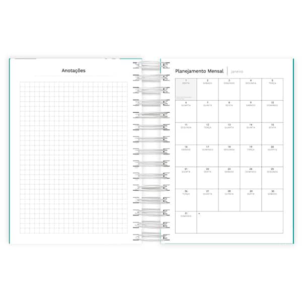 Agenda diária 2027 Spiral, 176 folhas, Verde, 2749157, Spiral - PT 1 UN