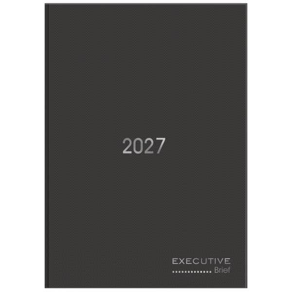 Agenda diária costurada 2027, Brief Executive, 176 folhas, Preta, 2749164, Spiral Brf Ex - PT 1 UN