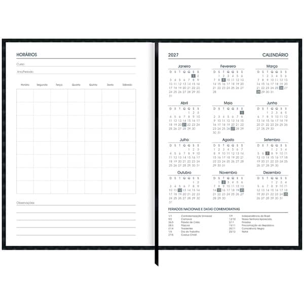 Agenda diária cost. Brief Exe preta 2027 2753956 Spiral Brf Ex PT 1 UN Agenda diária cost. Brief Exe preta 2027 2753956 Spiral Brf Ex PT 1 UN