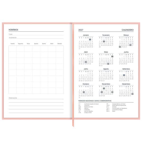 Agenda diária costurada 2027, Brief Executive, 176 folhas, Rosa, 2749171, Spiral Brf Ex - PT 1 UN Agenda diária costurada 2027, Brief Executive, 176 folhas, Rosa, 2749171, Spiral Brf Ex - PT 1 UN